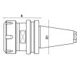 Klein ISO30 spændetangspatron, 2-20 mm ER32, 68x50x50 mm, med leje, højre/venstre (antræksbolt T118.791.R)