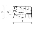 Klein planforsænker HSS Ø5/15x22 mm, højre, Z2